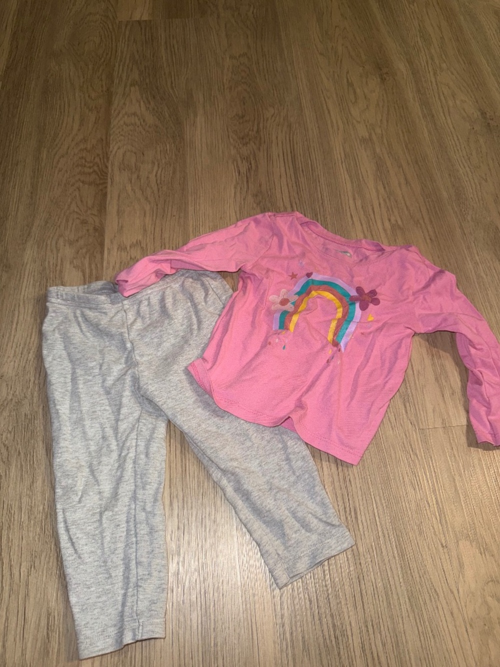Garanimals 18M Rainbow Shirt & Carter’s Gray Leggings Toddler Girls Outfit
